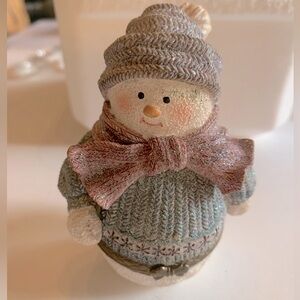Snowman Trinket Box Figurine